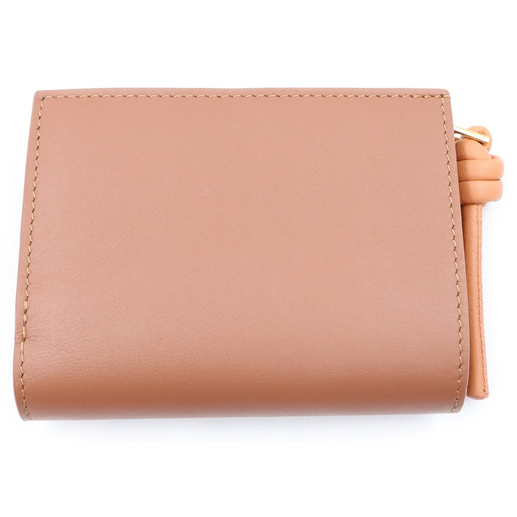LOEWE(ロエベ) ノットコンパクト ウォレット 二つ折り財布 カーフ ブラウン CEM1NCWX01