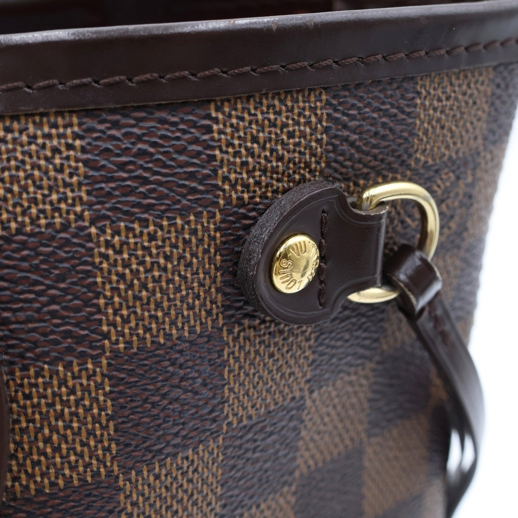 LOUIS VUITTON(ルイヴィトン) ダミエ エベヌ ネヴァーフルPM トートバッグ ハンドバッグ ブラウン レザー×PVC N51109 ゴールド金具 レディース
