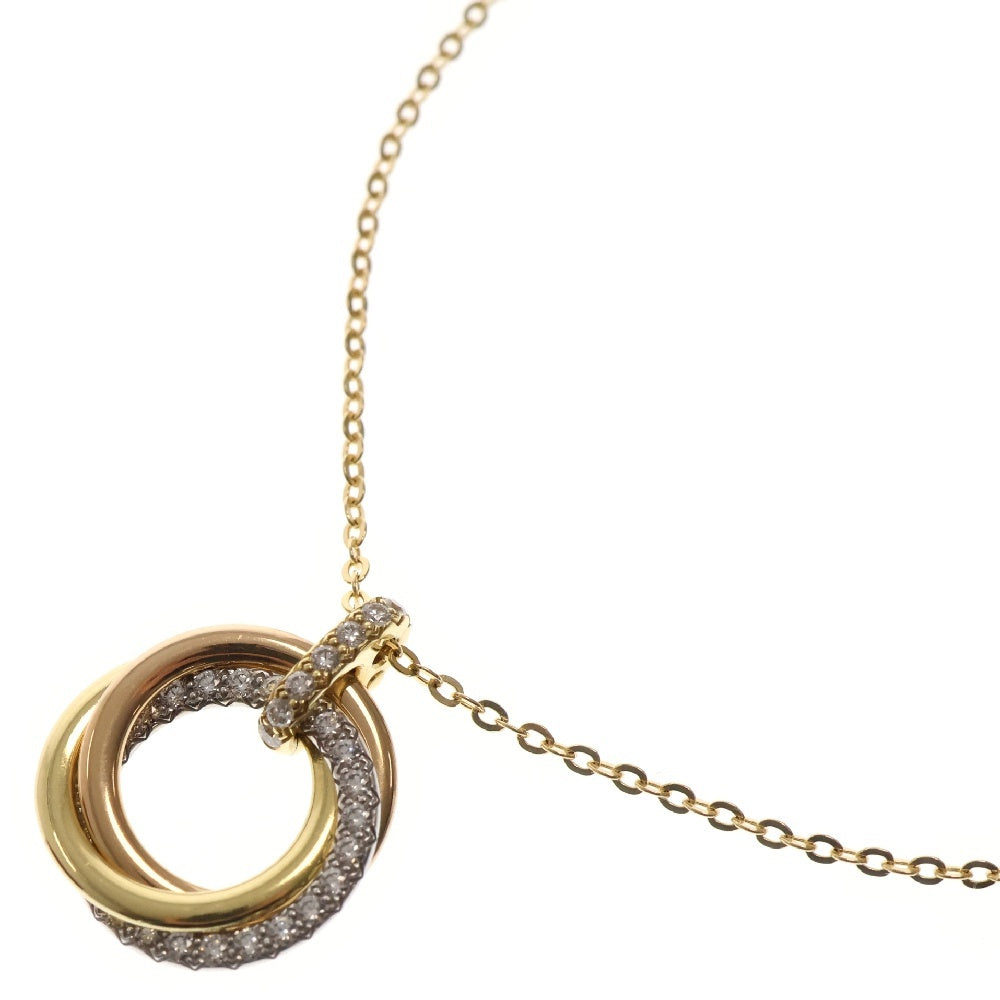 Cartier(カルティエ) トリニティ ネックレス セミパヴェダイヤ Au750YG/PG/WG ペンダント イエローゴールド×ホワイトゴールド×ピンクゴールド