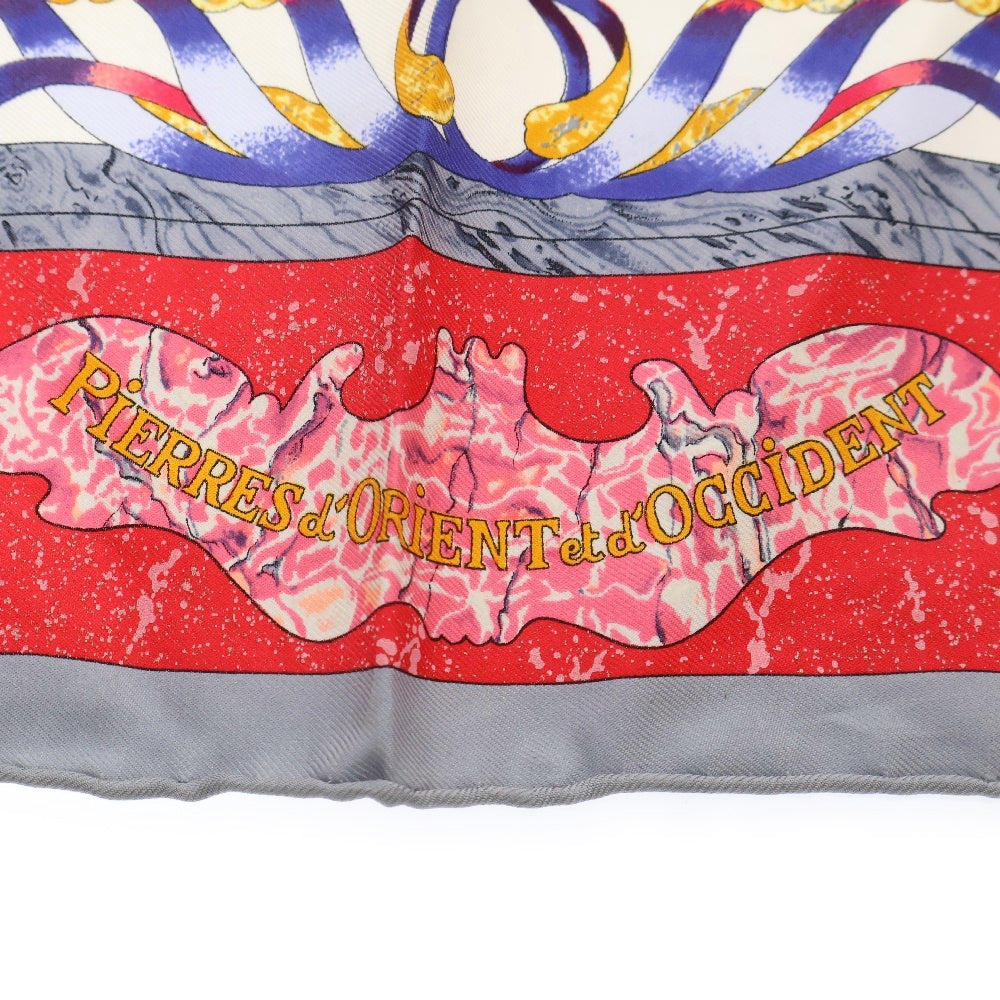 HERMES(エルメス) カレ90 PIERRESd'ORIENT etd'OGGIDENT スカーフ 花柄 シルク レッド