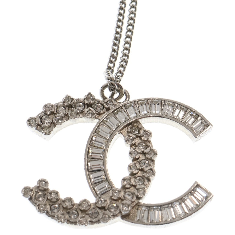 CHANEL(シャネル) ココマーク ラインストーン ネックレス B19V シルバー GP ペンダント