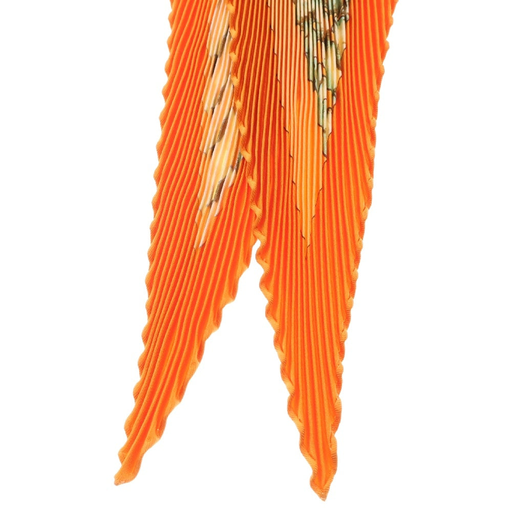 HERMES(エルメス) プリーツカレ Rocaille2 ロカイユ 貝殻 シルク オレンジ カレプリセ