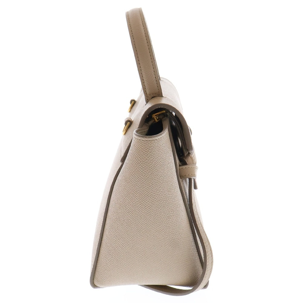 CELINE(セリーヌ) ベルトバッグ ナノ ショルダーバッグ ベージュ カーフレザー ゴールド金具 ハンドバッグ