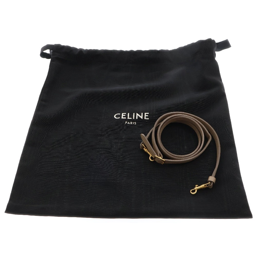 CELINE(セリーヌ) ベルトバッグ ナノ ショルダーバッグ ベージュ カーフレザー ゴールド金具 ハンドバッグ