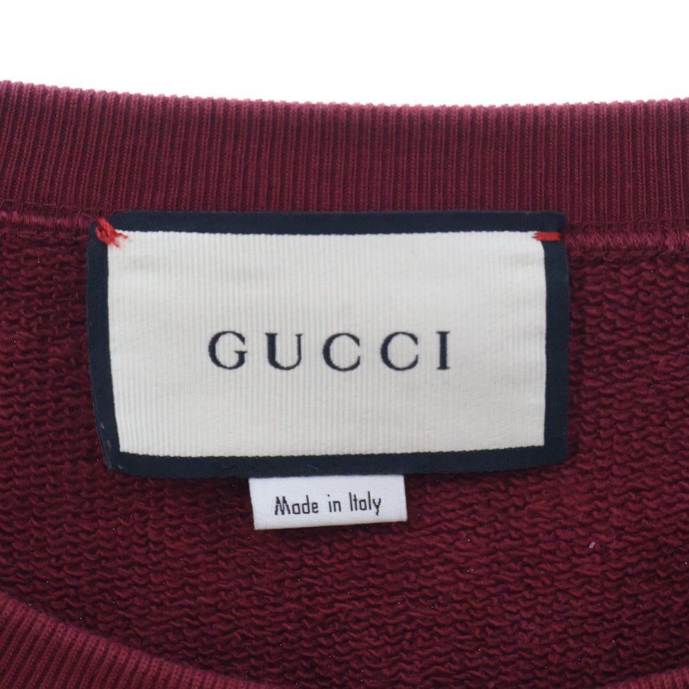GUCCI(グッチ) 20AW ロゴプリント クルーネック トレーナー スウェット ボルドー コットン XJCOR original GUCCI 626990