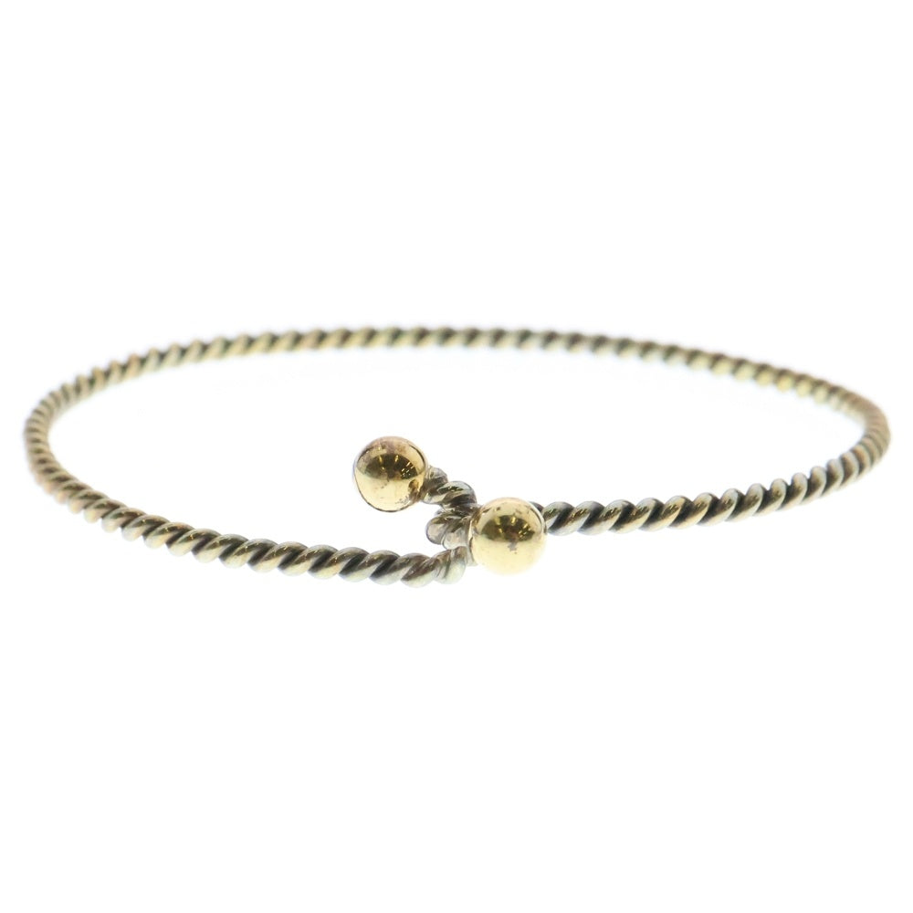TIFFANY&Co(ティファニー) フック&アイ ツイスト ワイヤー コンビ ブレスレット バングル ゴールド 750/925 6.6g