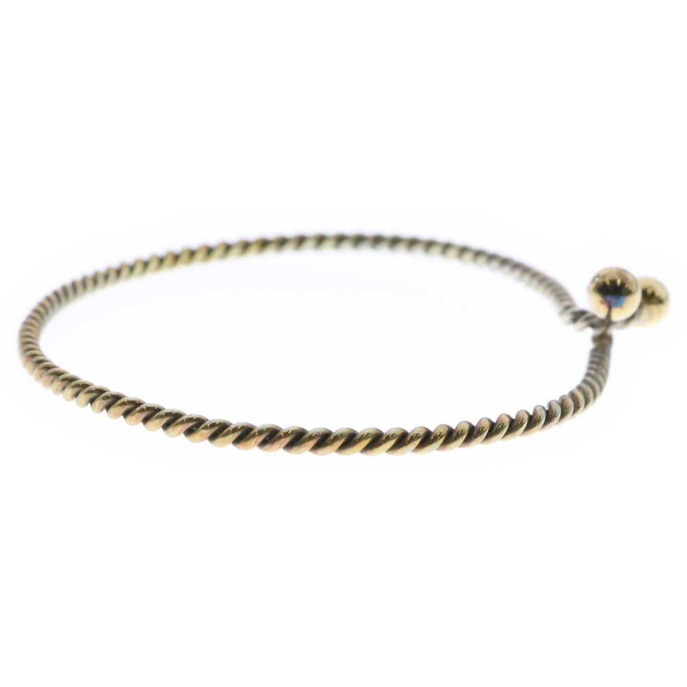 TIFFANY&Co(ティファニー) フック&アイ ツイスト ワイヤー コンビ ブレスレット バングル ゴールド 750/925 6.6g