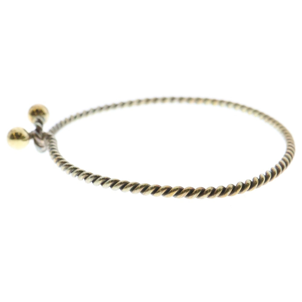 TIFFANY&Co(ティファニー) フック&アイ ツイスト ワイヤー コンビ ブレスレット バングル ゴールド 750/925 6.6g