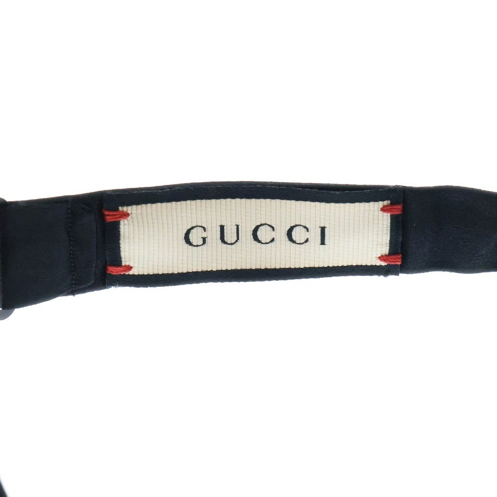 GUCCI(グッチ) チョーカー リボン 黒 キャンバス アクセサリー