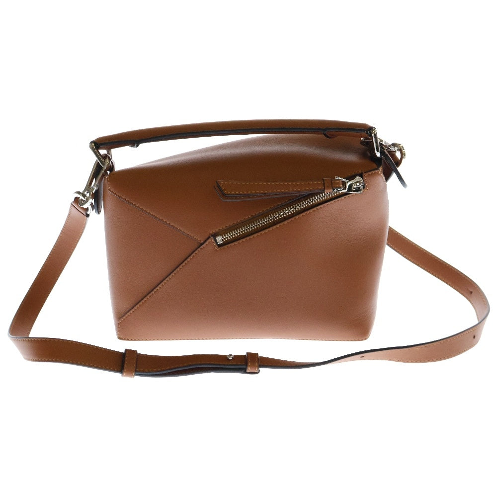 LOEWE(ロエベ) パズルバッグ 2WAYバッグ ハンドバッグ ショルダーバッグ ブラウン スモール タン レザー シルバー金具