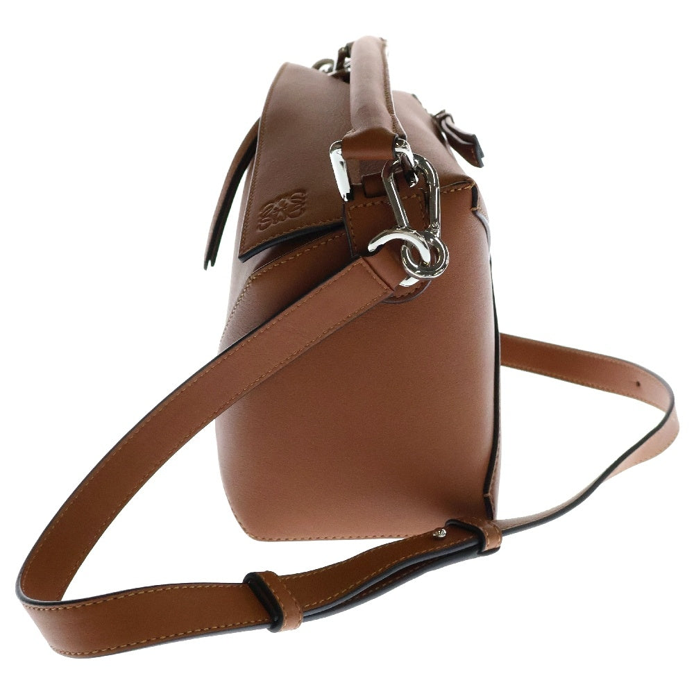 LOEWE(ロエベ) パズルバッグ 2WAYバッグ ハンドバッグ ショルダーバッグ ブラウン スモール タン レザー シルバー金具