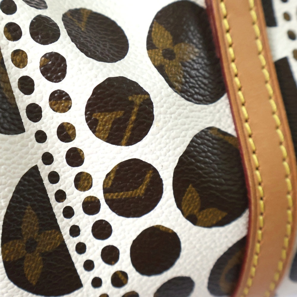 LOUIS VUITTON(ルイヴィトン) ×YK 草間彌生 モノグラム パンプキンドット パピヨンGM ブロン レザー ハンドバッグ ブラウン×ホワイト レディース M40687