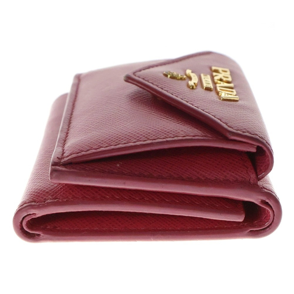 PRADA(プラダ) サフィアーノ 三つ折り財布 コンパクトウォレット ピンク レザー 1MH021 レディース