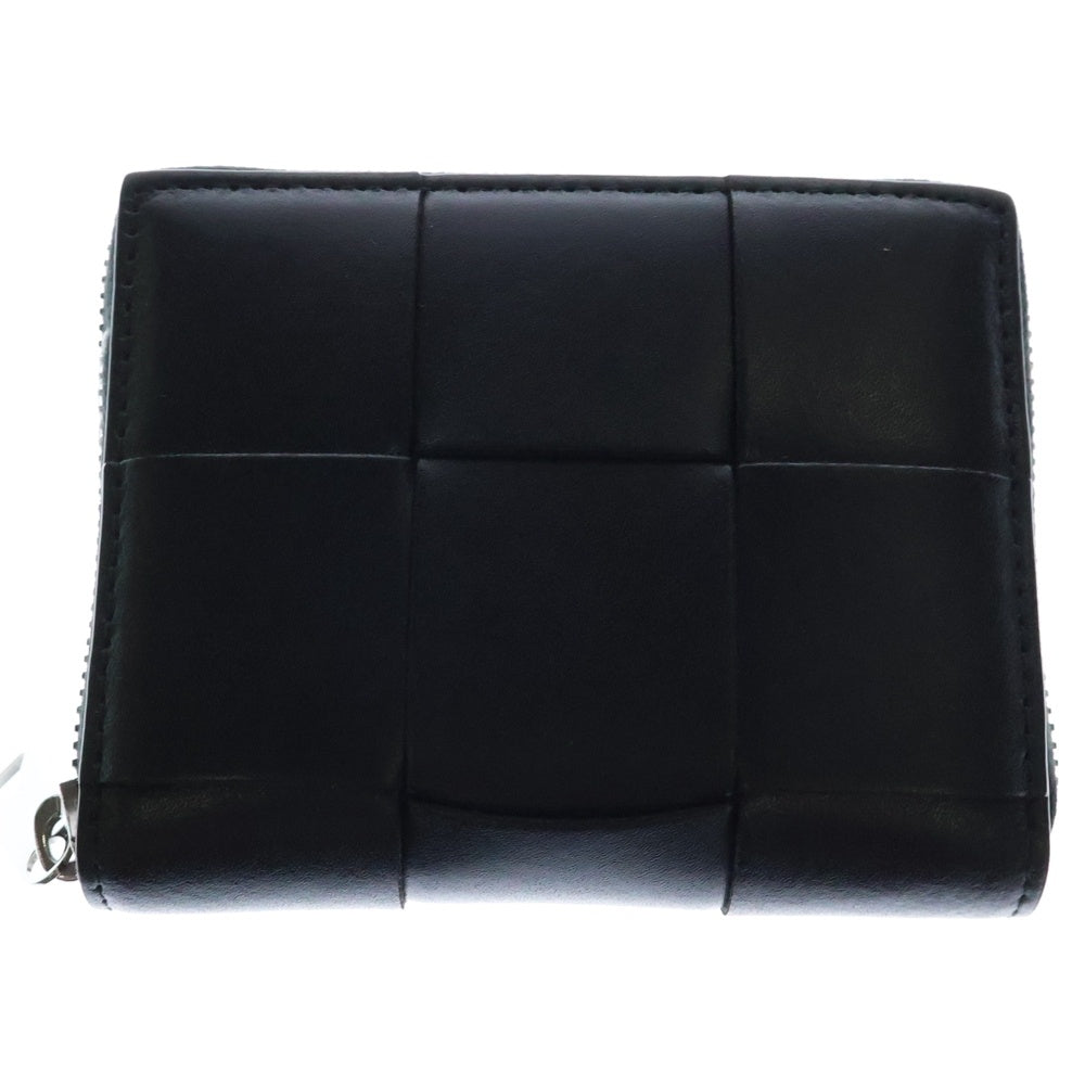 BOTTEGA VENETA(ボッテガヴェネタ) カセット ジップアラウンドウォレット 折り財布 黒 レザー