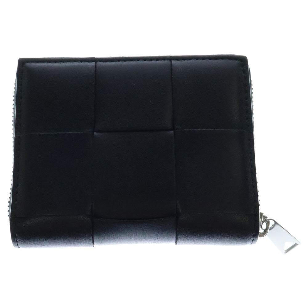 BOTTEGA VENETA(ボッテガヴェネタ) カセット ジップアラウンドウォレット 折り財布 黒 レザー