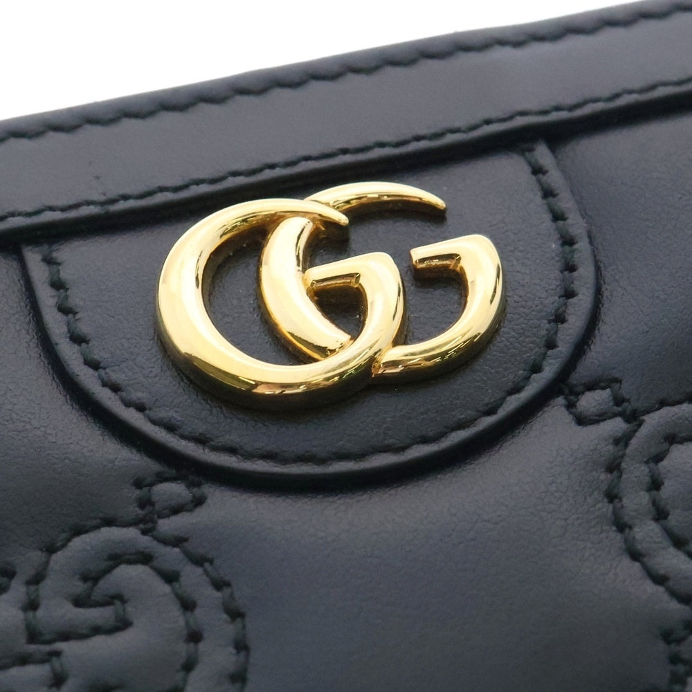 GUCCI(グッチ) GGマトラッセ ジップアラウンドウォレット ロングウォレット ラウンドファスナー 長財布 ブラック ゴールド金具 レザー 723784