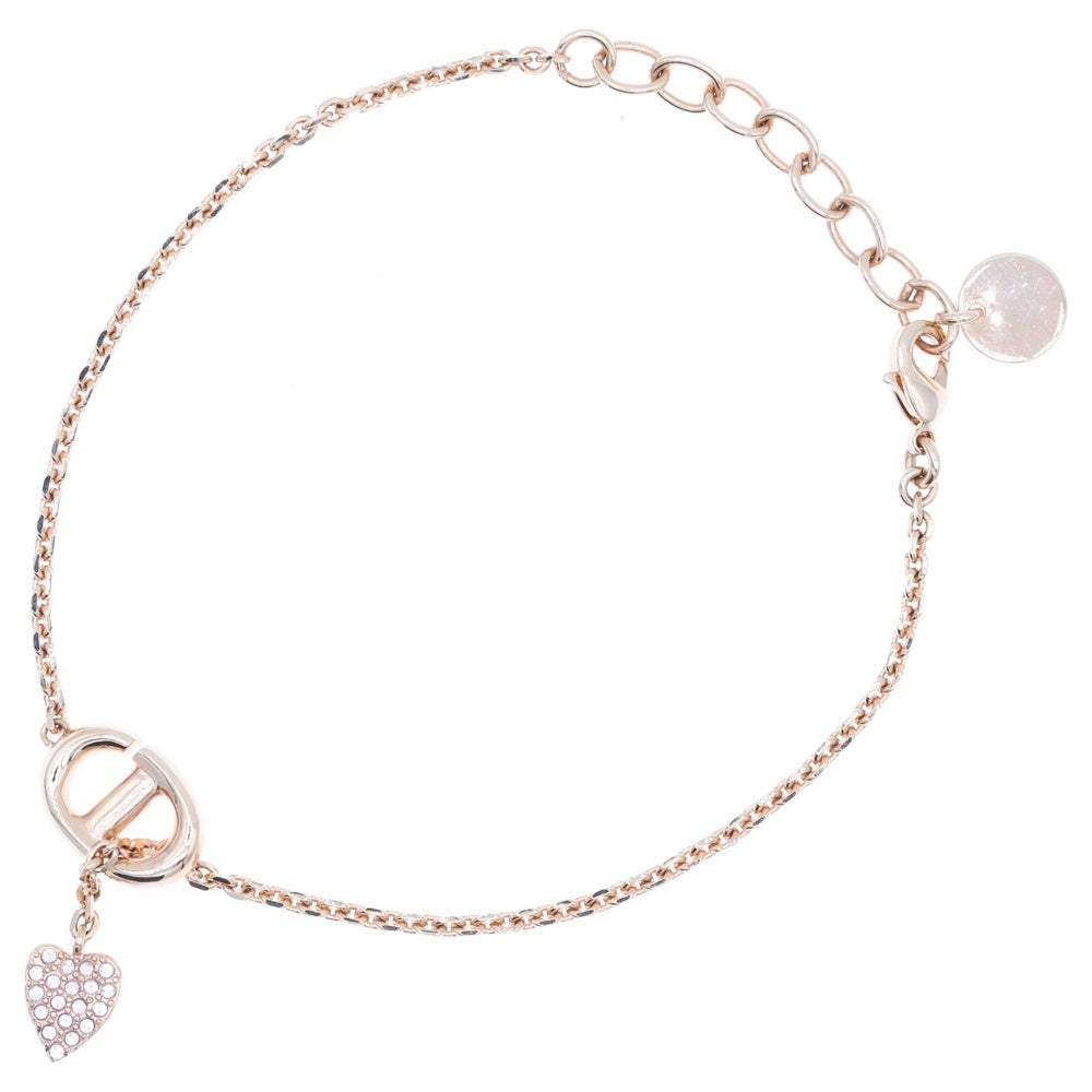 Christian Dior(クリスチャンディオール) Petit CD ブレスレット ハート ピンクゴールド GP ラインストーン アクセサリー
