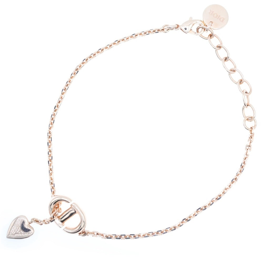 Christian Dior(クリスチャンディオール) Petit CD ブレスレット ハート ピンクゴールド GP ラインストーン アクセサリー