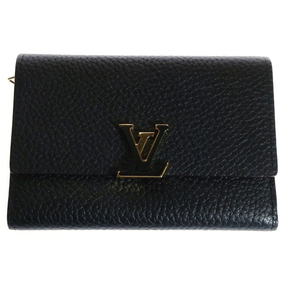 LOUIS VUITTON(ルイヴィトン) ポルトフォイユ・カプシーヌ コンパクト 三つ折り財布 ノワール トリヨン M62157 ICタイプ ウォレット