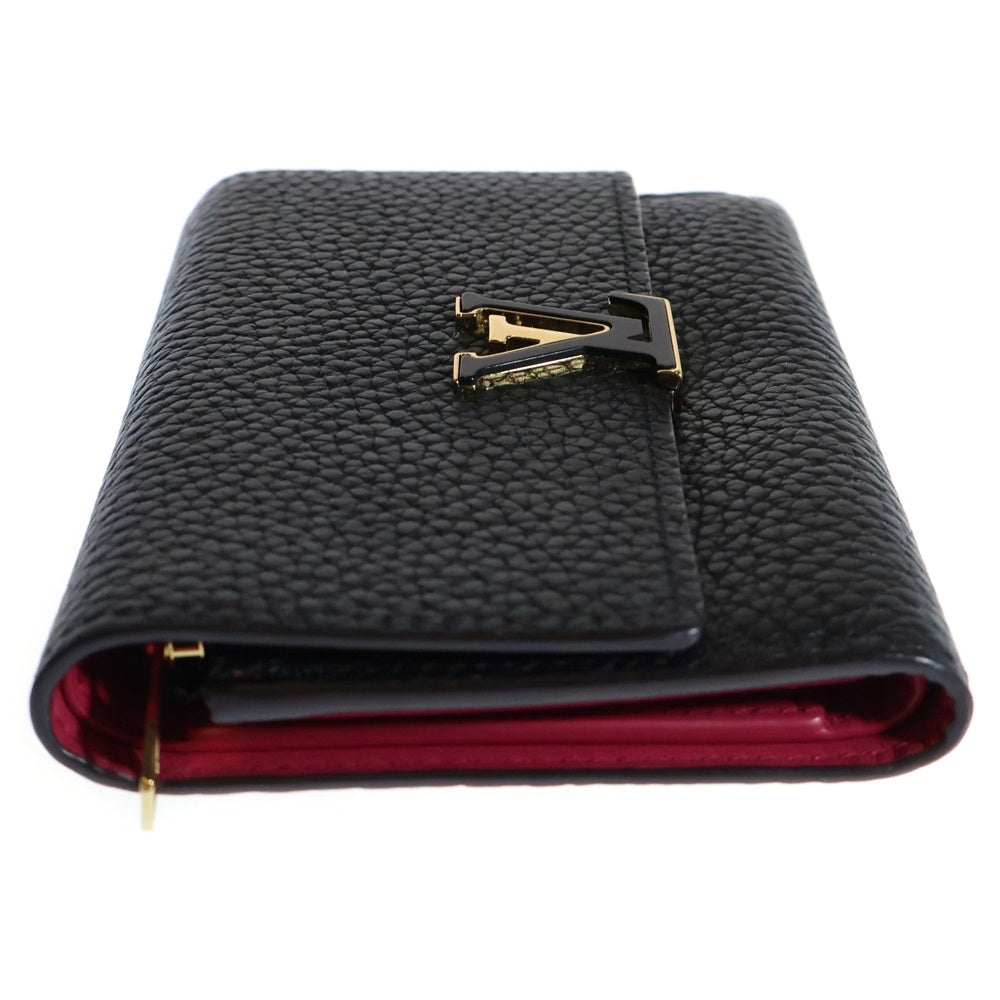 LOUIS VUITTON(ルイヴィトン) ポルトフォイユ・カプシーヌ コンパクト 三つ折り財布 ノワール トリヨン M62157 ICタイプ ウォレット