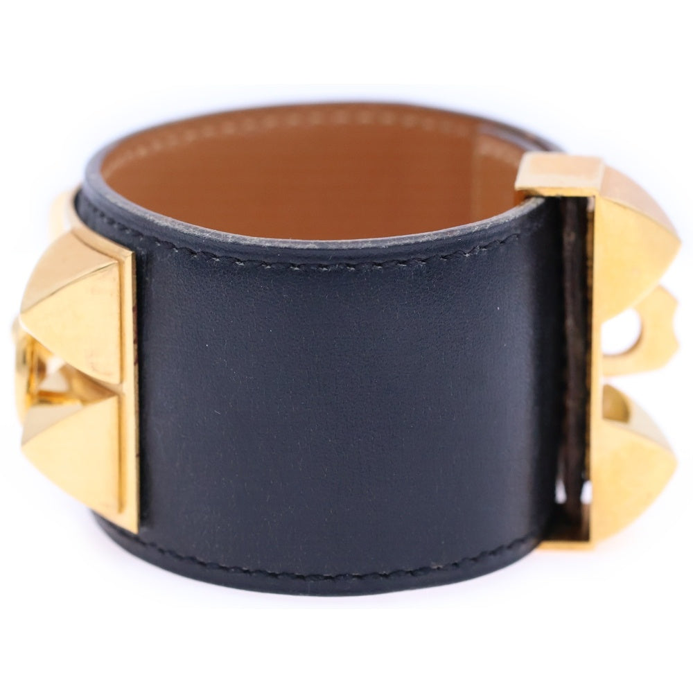 HERMES(エルメス) コリエドシアン ブレスレット ブラック ボックスカーフ ゴールド金具 〇Y刻印 アクセサリー
