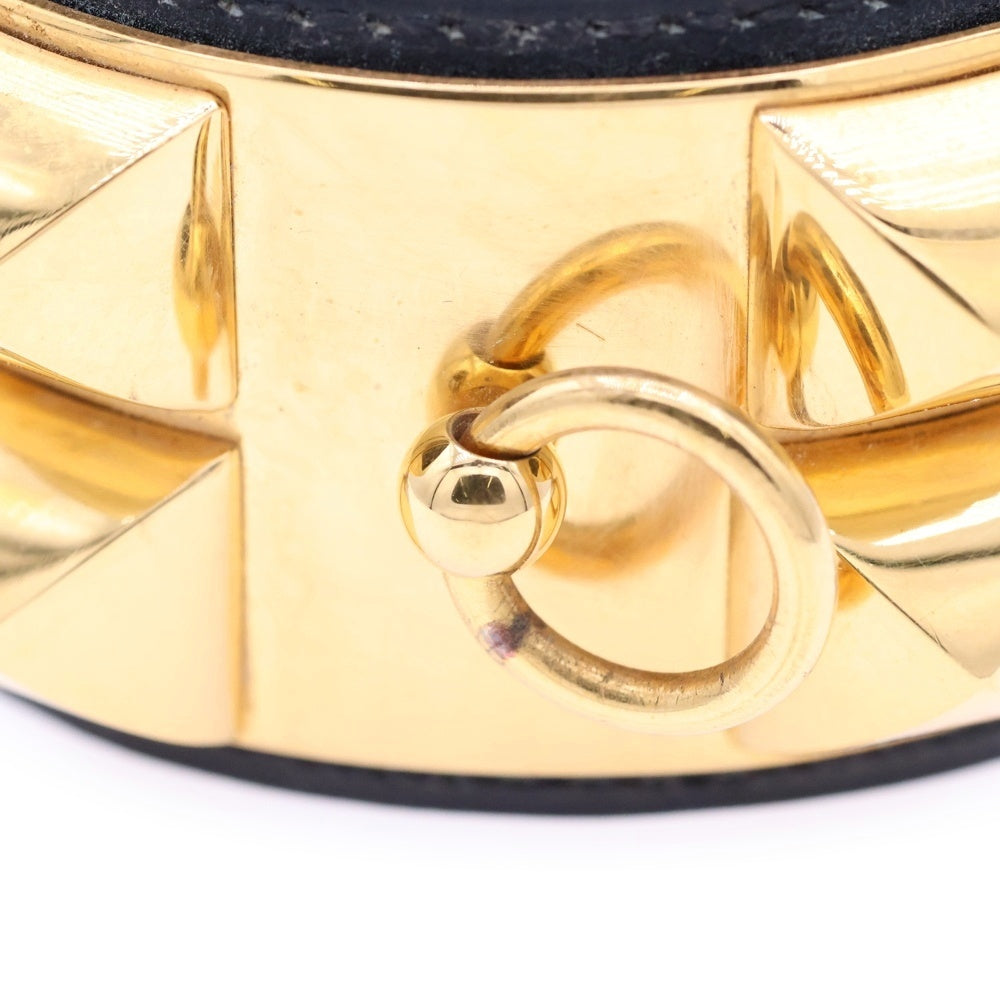 HERMES(エルメス) コリエドシアン ブレスレット ブラック ボックスカーフ ゴールド金具 〇Y刻印 アクセサリー