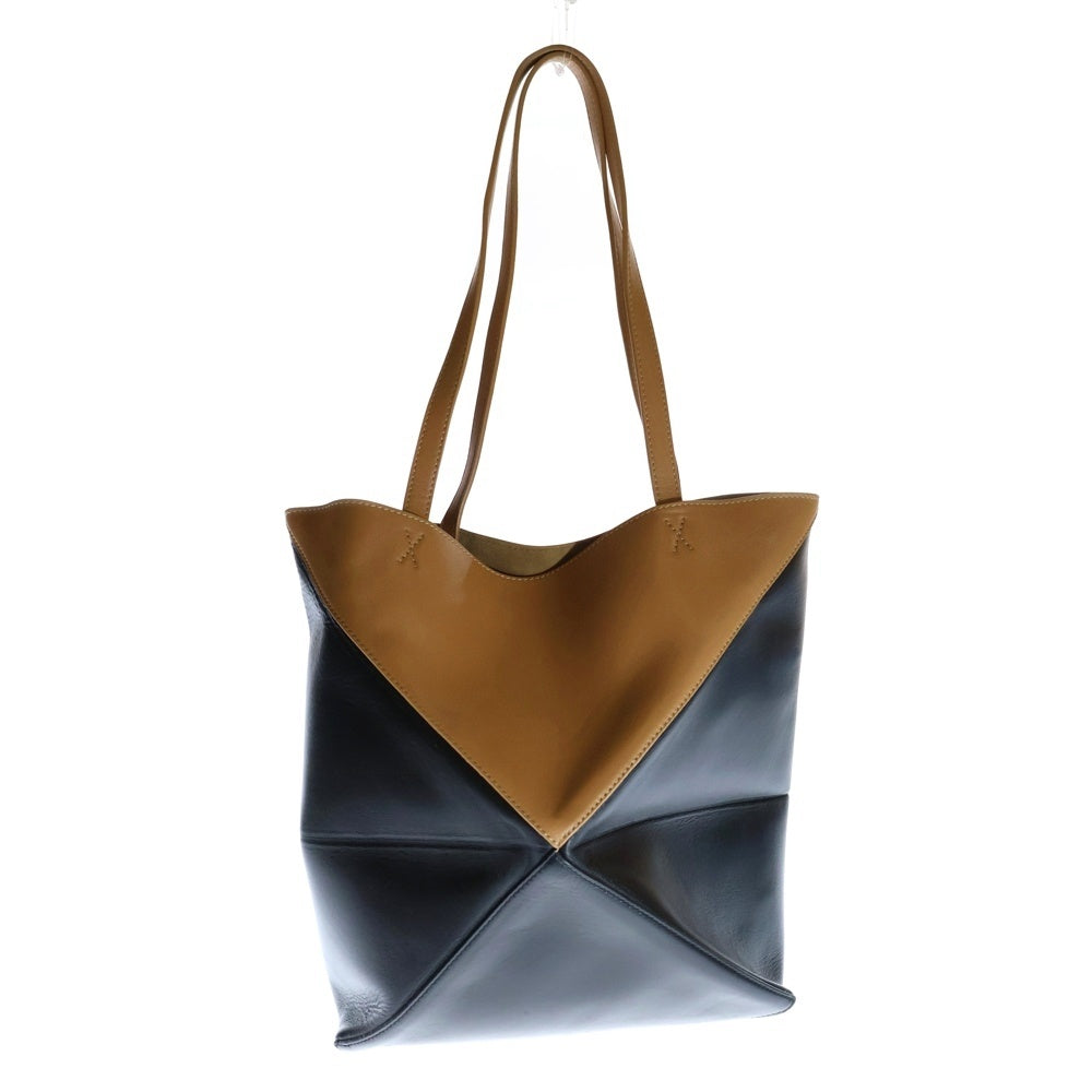 LOEWE(ロエベ) パズル フォルド ミニ トート ウォームデザート×ブラック シャイニーカーフスキン
