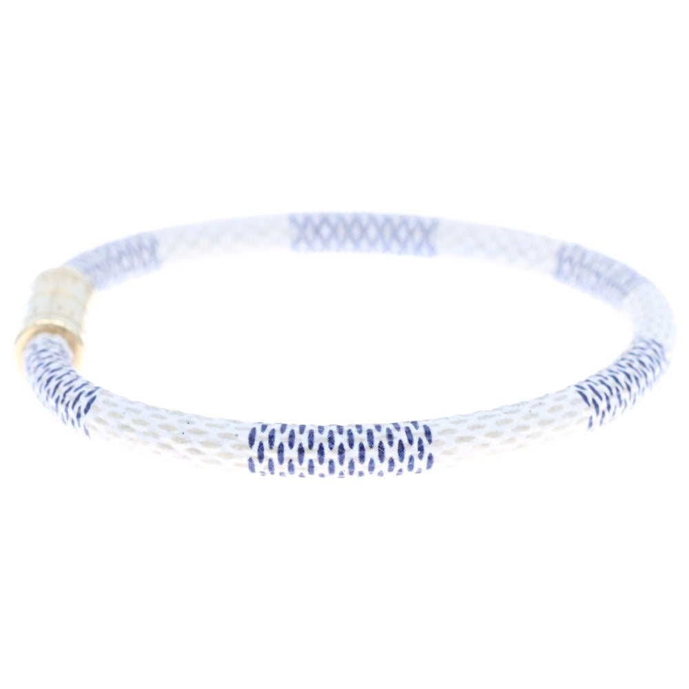 LOUIS VUITTON(ルイヴィトン) ダミエアズール ブラスレ・キープイット ブレスレット PVC ゴールド金具 ホワイト M6607E