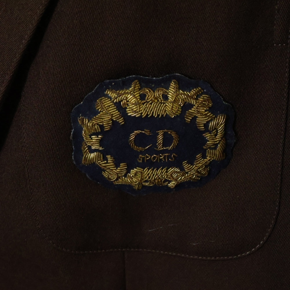 Christian Dior(クリスチャンディオール) CDロゴ ワッペン付 シングルテーラードジャケット ブラウン レディース
