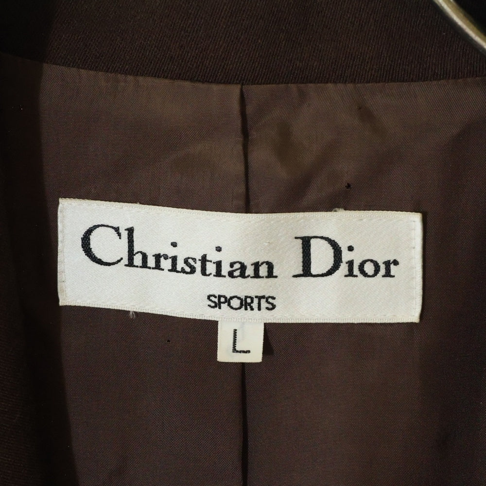 Christian Dior(クリスチャンディオール) CDロゴ ワッペン付 シングルテーラードジャケット ブラウン レディース