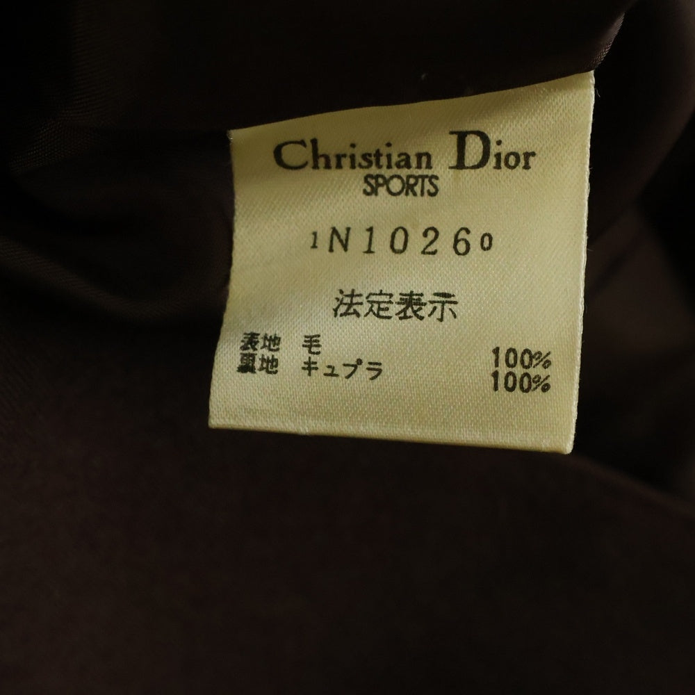Christian Dior(クリスチャンディオール) CDロゴ ワッペン付 シングルテーラードジャケット ブラウン レディース