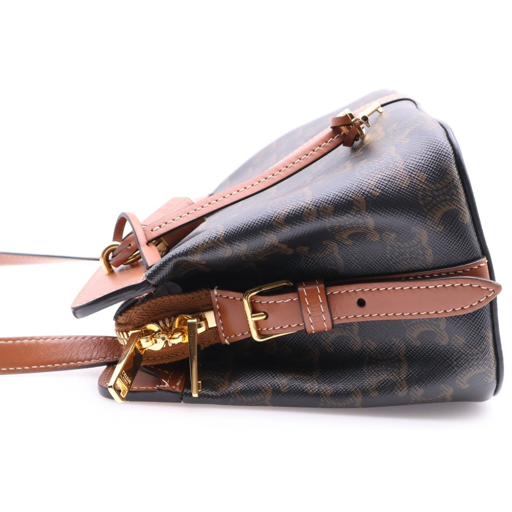 CELINE(セリーヌ) ティーンカバドゥフランス タン トリオンフ ショルダーバッグ ブラウン キャンバス&カーフスキン 191992BZJ