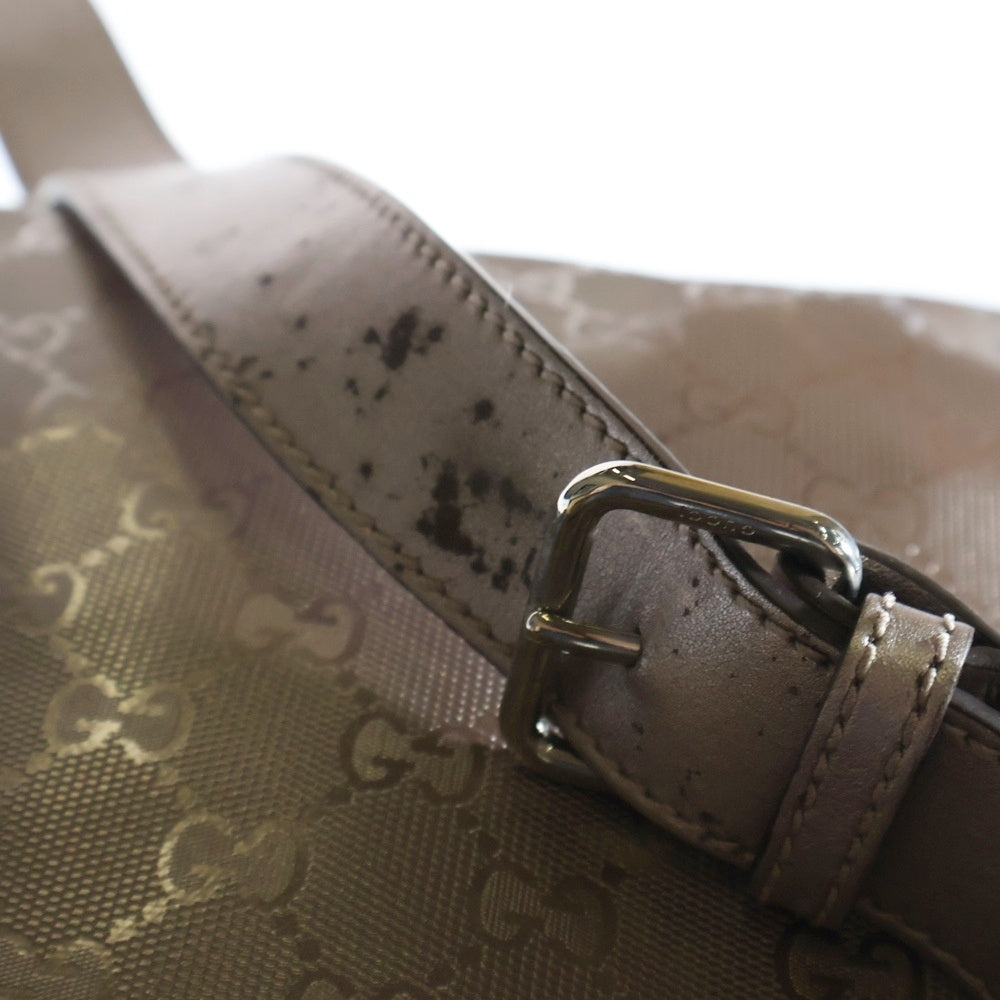 GUCCI(グッチ) GGインプリメ ショルダーバッグ 斜めがけバッグ メタリックピンク シルバー金具 PVC