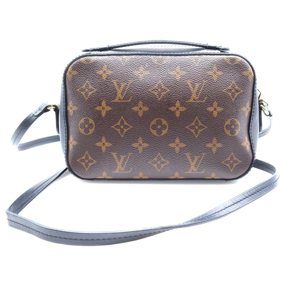 LOUIS VUITTON(ルイヴィトン) モノグラム フリンジ サントンジュ ショルダーバッグ ミニバッグ ブラウン×ネイビー ゴールド金具 ノワール レザー×PVC M43555