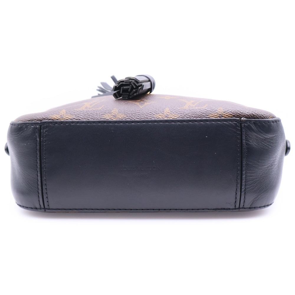 LOUIS VUITTON(ルイヴィトン) モノグラム フリンジ サントンジュ ショルダーバッグ ミニバッグ ブラウン×ネイビー ゴールド金具 ノワール レザー×PVC M43555