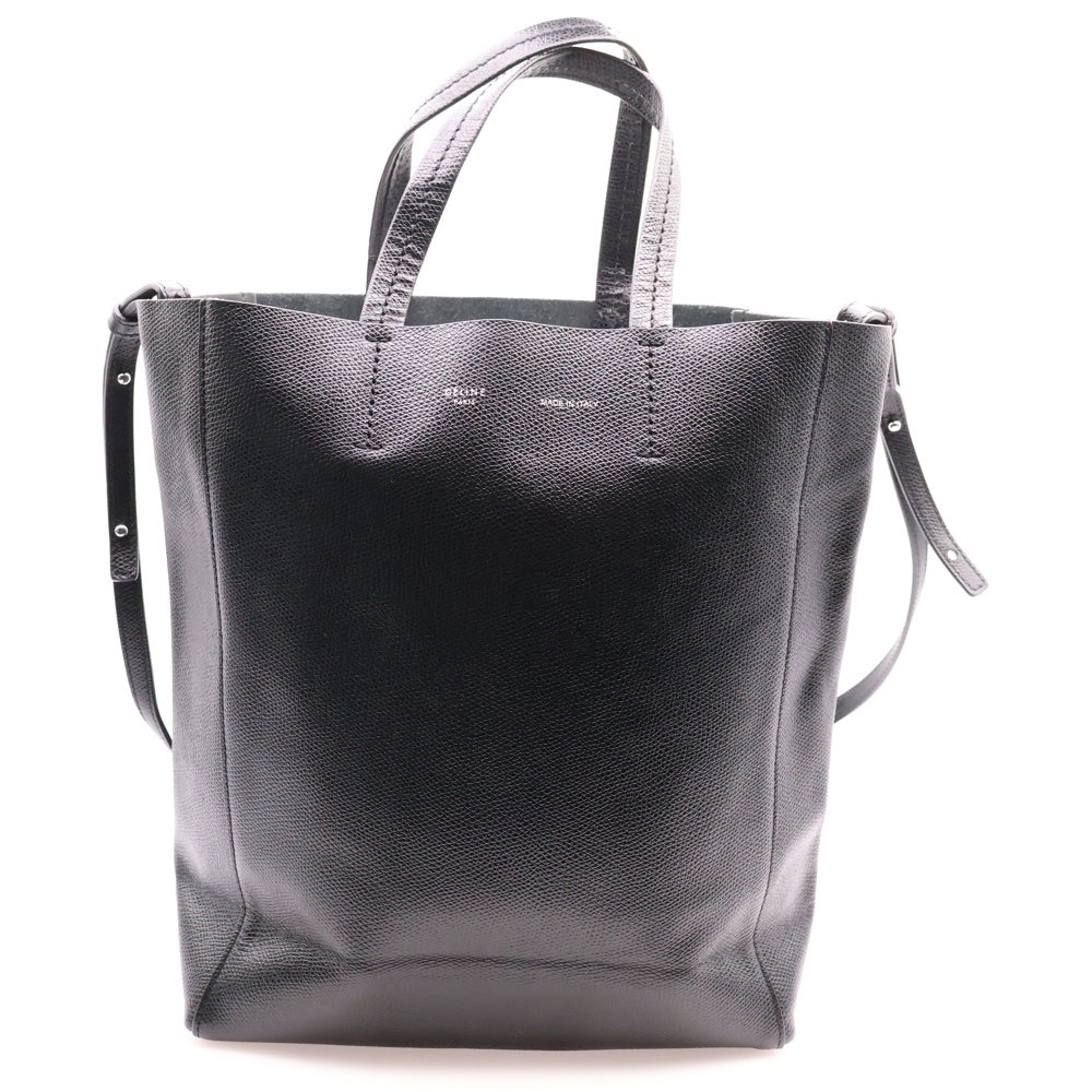 CELINE(セリーヌ) カバスモール 2WAY ショルダーバッグ トートバッグ ハンドバッグ ブラック レザー シルバー金具 189813