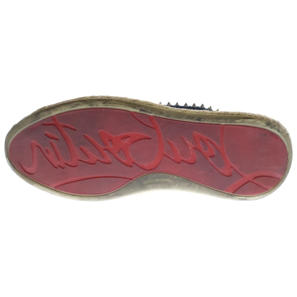 CHRISTIAN LOUBOUTIN(クリスチャンルブタン) ESPABOAT FLAT エスパドリーユ スパイクスタッズ ローカットシューズ スニーカー ネイビー/ベージュ レディース 3210486