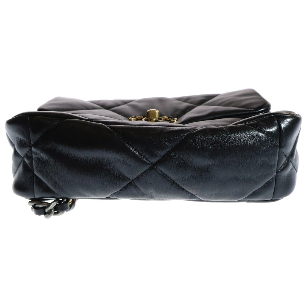 CHANEL(シャネル) シャネル19 マトラッセ チェーン ショルダーバッグ ブラック ラムスキン ゴールド×シルバー金具 AS1160