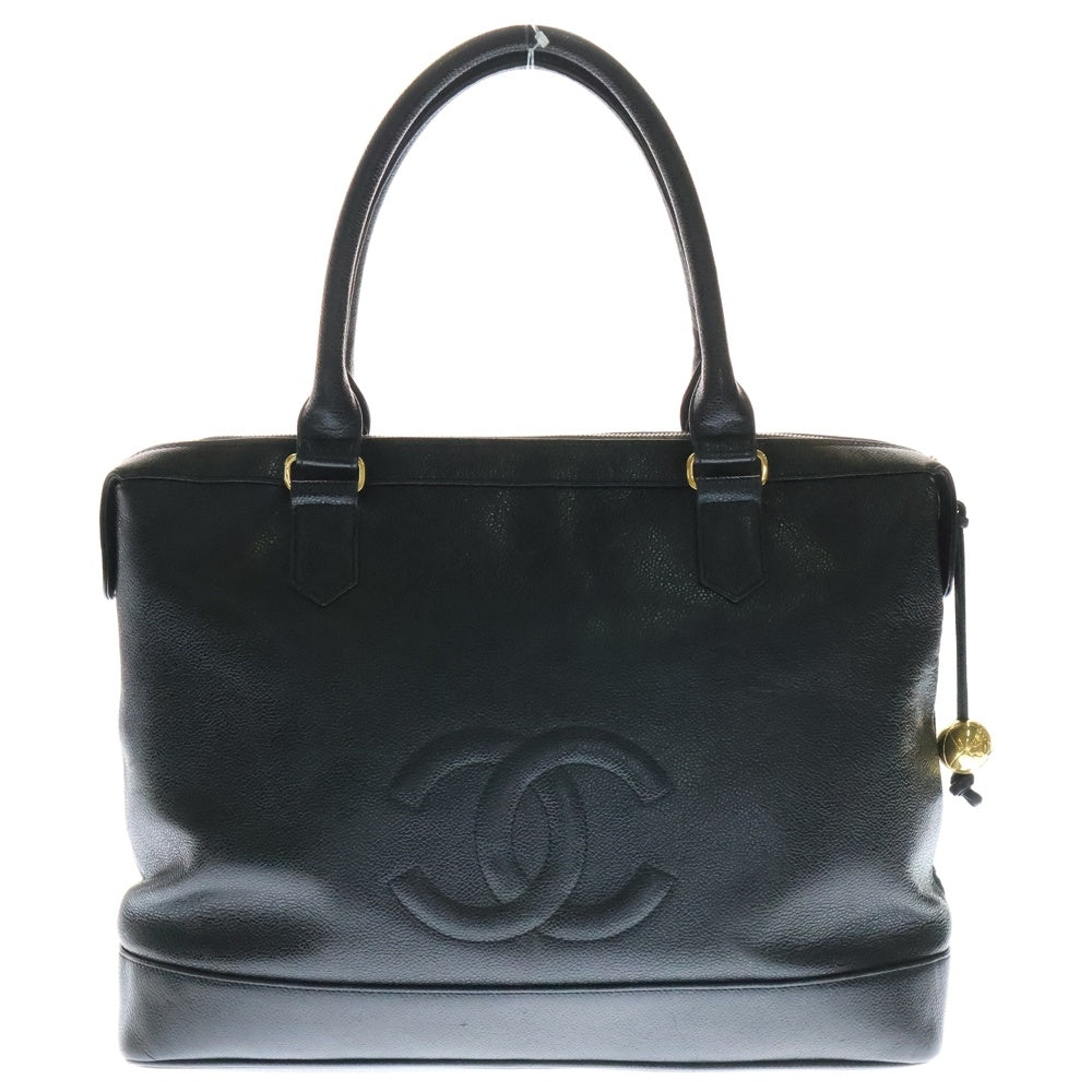 CHANEL(シャネル) ココマーク ターンロック ハンドバッグ ブラック キャビアスキン ゴールド金具