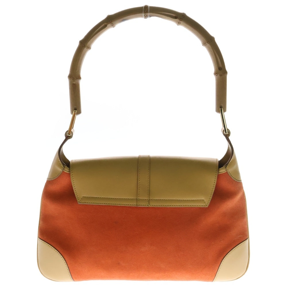 GUCCI(グッチ) バンブー ワンショルダーバッグ ハンドバッグブラウン×オレンジ レザー×スエード ゴールド金具 001 4096 1669