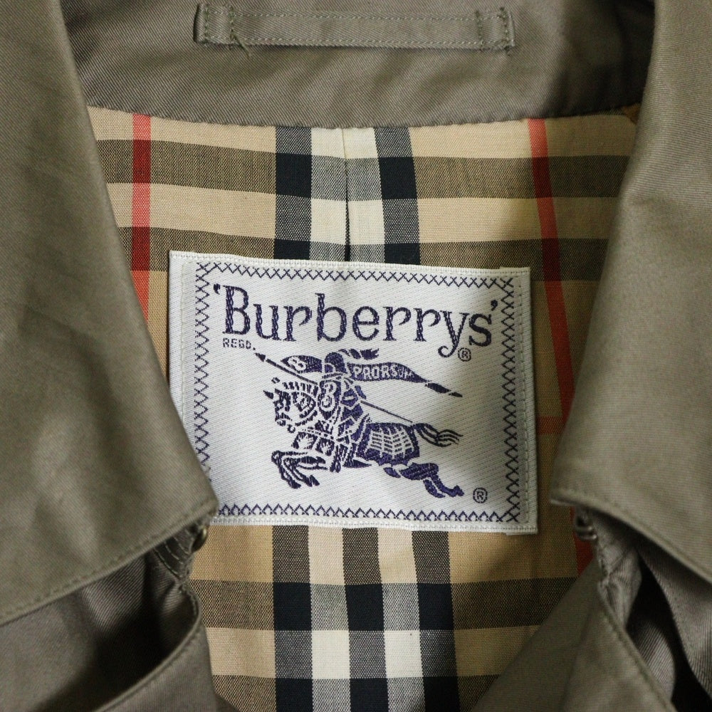 BURBERRYS(バーバリーズ) 裏地ノバチェック総柄 コットン トレンチ ロングコート オリーブ FD035-910-78