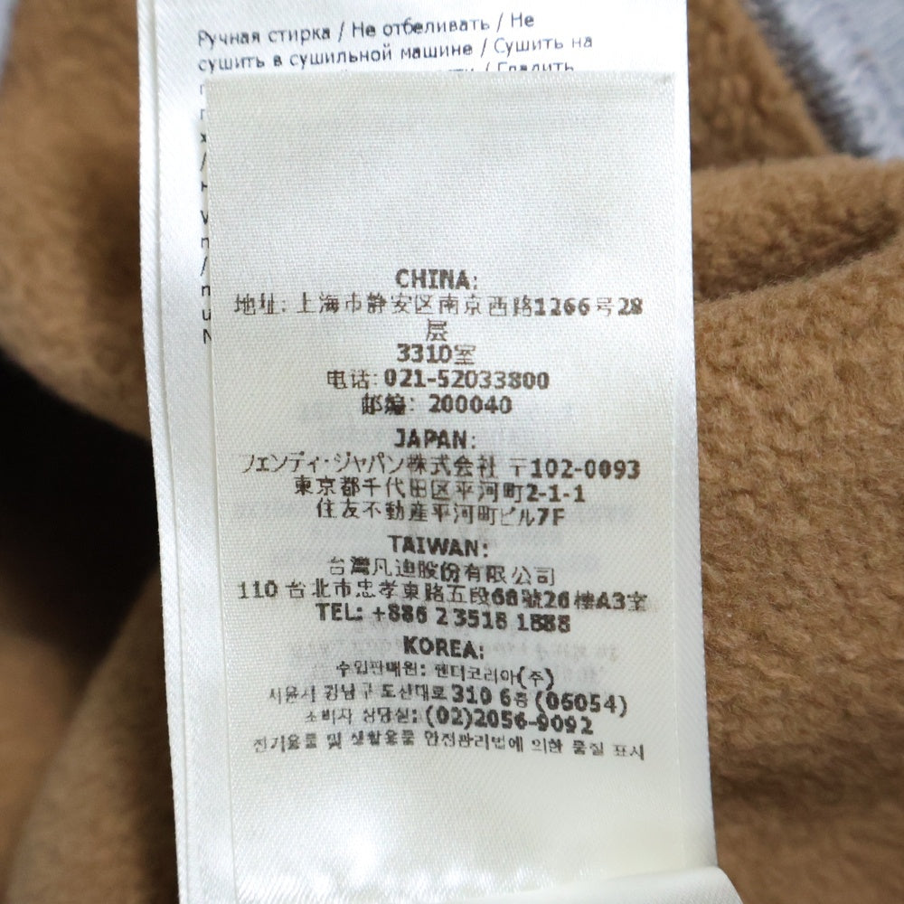 FENDI(フェンディ) フロントロゴ刺繍 ショート丈 クロップド クルーネック プルオーバースウェットトレーナー グレー レディース FS9648AT1O