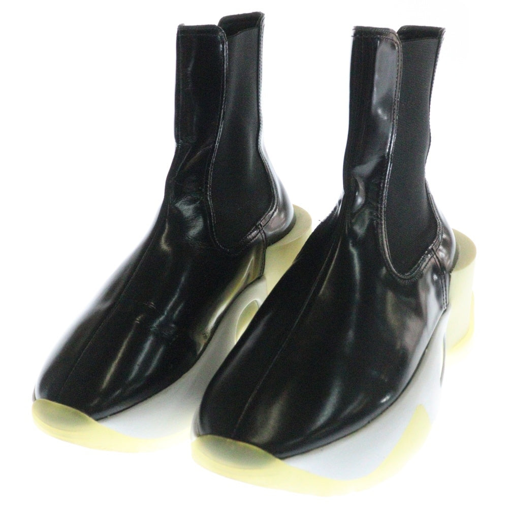 MM6 Maison Margiela(エムエムシックスメゾンマルジェラ) 21SS パテントレザー サイドゴア プラットフォーム ブーツ シューズ ブラック レディース S59WU0183