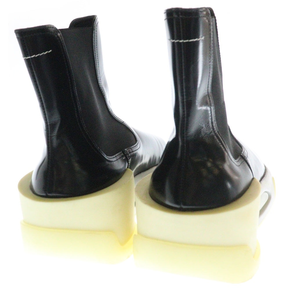 MM6 Maison Margiela(エムエムシックスメゾンマルジェラ) 21SS パテントレザー サイドゴア プラットフォーム ブーツ シューズ ブラック レディース S59WU0183