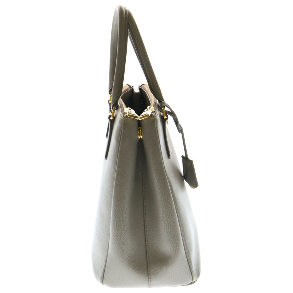 PRADA(プラダ) ガレリア 2wayショルダーバッグ ハンドバッグ グレージュ サフィアーノレザー ゴールド金具 ロゴ三角プレート 1BA274