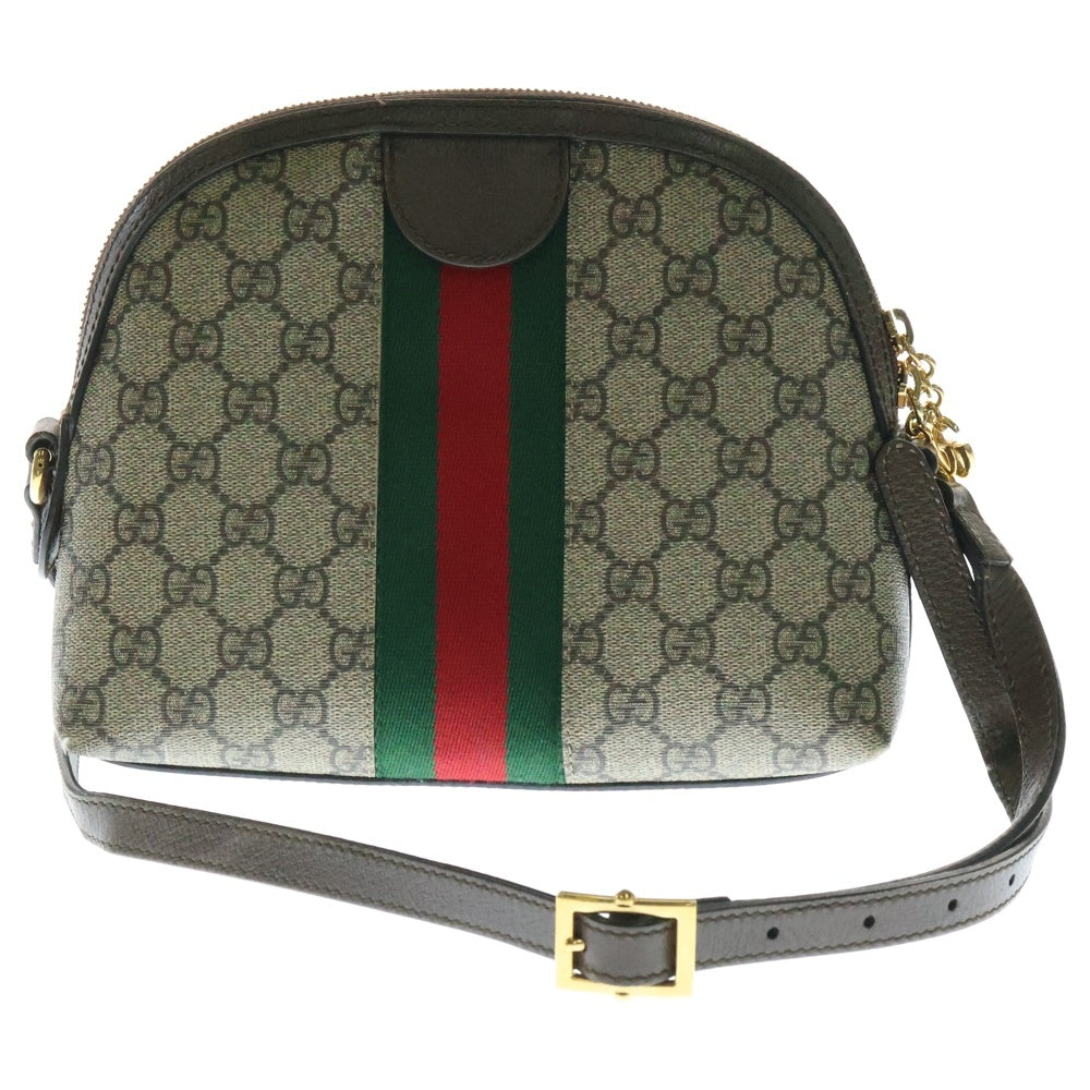 GUCCI(グッチ) GGスプリーム オフィディア ショルダーバッグ ショルダーポシェット ブラウン×ベージュ ゴールド金具 レザー×PVC 499621