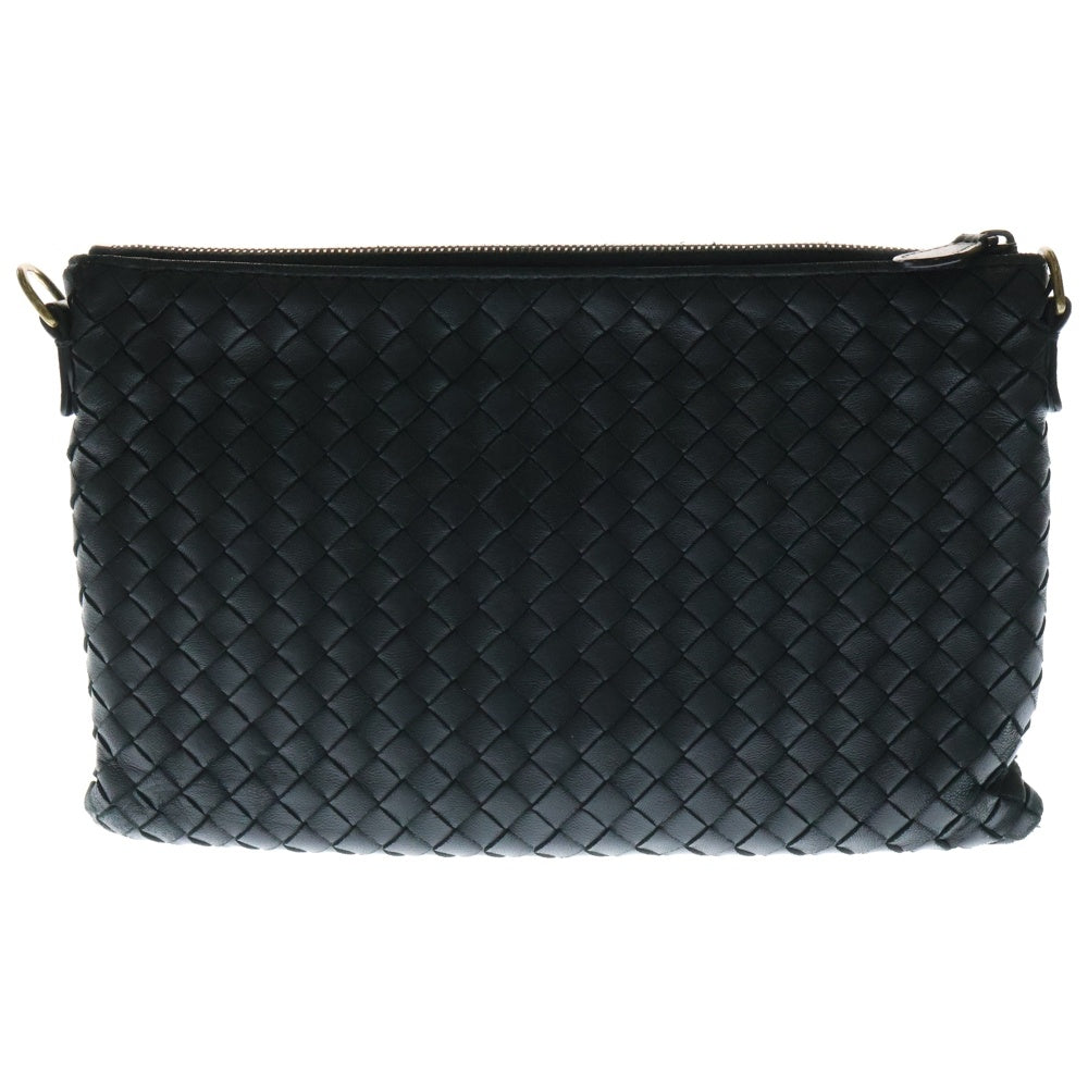BOTTEGA VENETA(ボッテガヴェネタ) イントレチャート チェーンショルダーバッグ ミニバッグ ポーチ ブラック ゴールド金具 レザー 510282