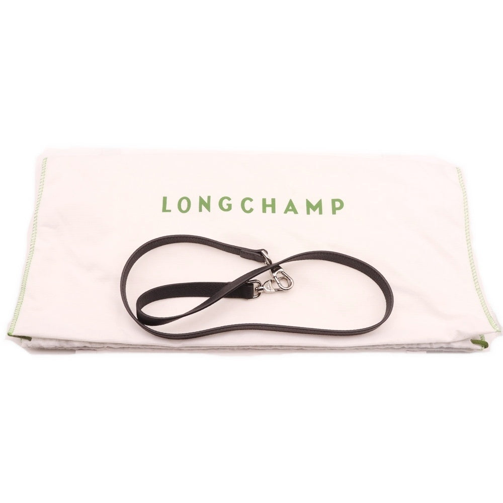 LONGCHAMP(ロンシャン) ROSEAU 2WAYバッグ ハンドバッグ ショルダーバッグ ブラック シルバー金具 レザー