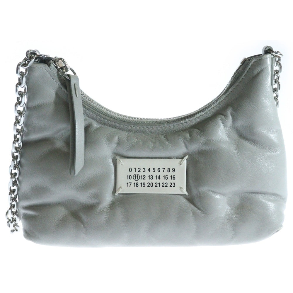 Maison Margiela 11(メゾンマルジェラ11) グラムスラム ホーボー スモール ワンショルダーバッグ ハンドバッグ チェーンバッグ シルバー金具 グレー ナッパレザー SB3WG0024