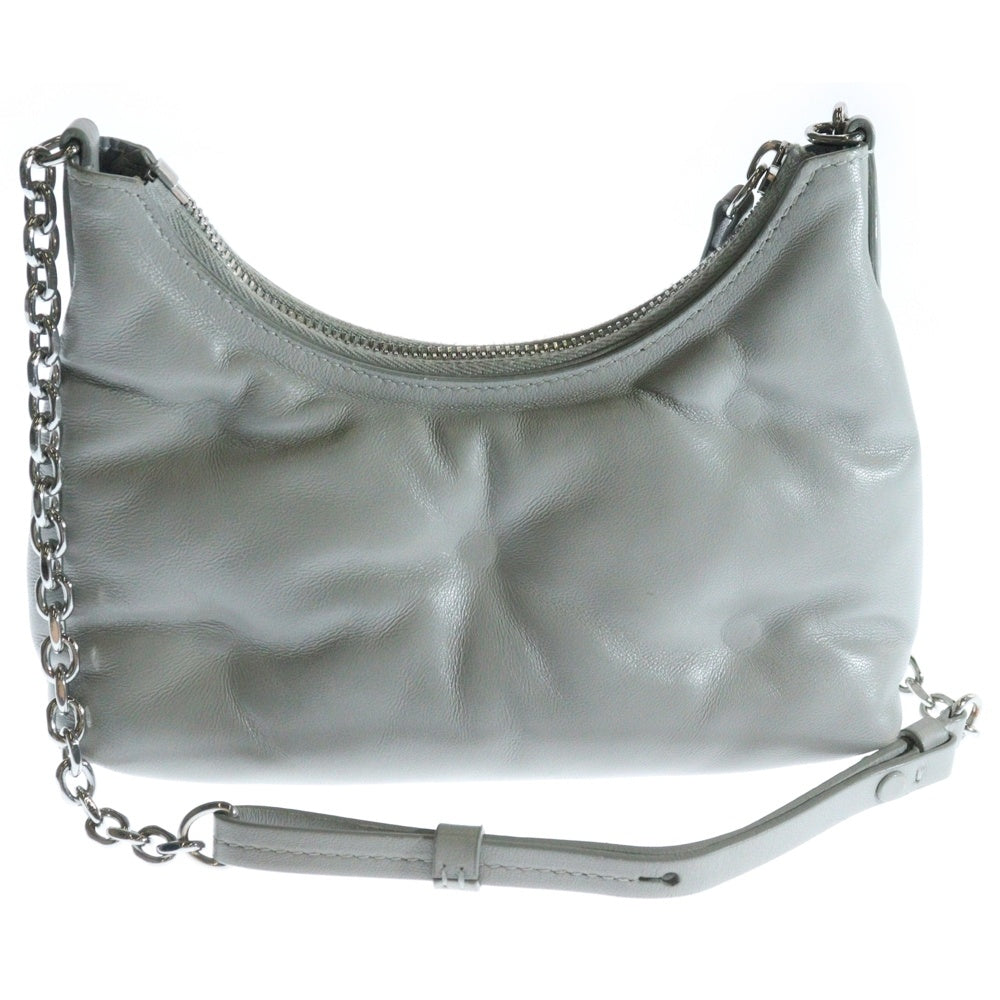 Maison Margiela 11(メゾンマルジェラ11) グラムスラム ホーボー スモール ワンショルダーバッグ ハンドバッグ チェーンバッグ シルバー金具 グレー ナッパレザー SB3WG0024